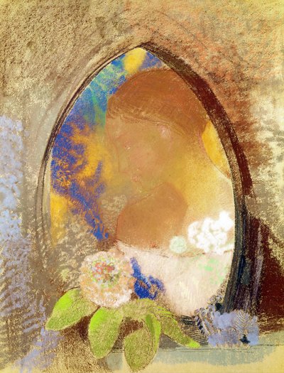 Portrait avec des fleurs - Odilon Redon